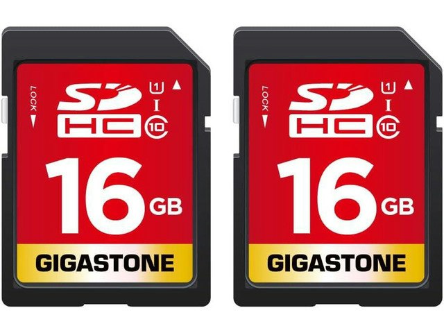Gigastone 16GB SDHC Memory Card 2-Pack: $46.99