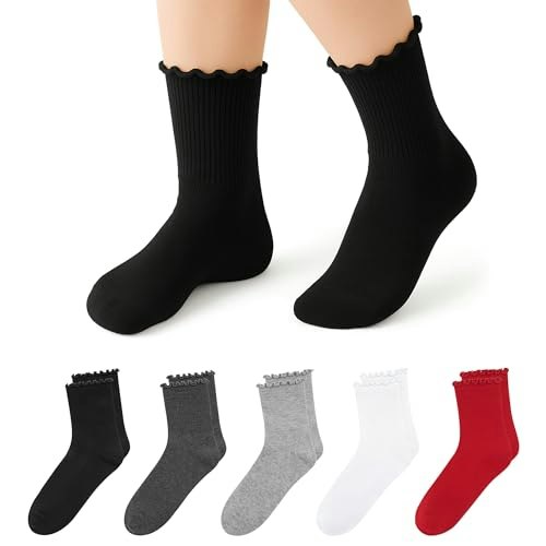 Stelle Girls Ruffle Uniform Ankle Socks 5-Pack: $9.99 Stelle Girls Ruffle Uniform Ankle Socks 5-Pack: $9.99