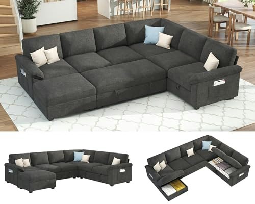 Jocisland 104-inch Sectional Sleeper Sofa with Pull-Out Bed: $679.98 Jocisland 104-inch Sectional Sleeper Sofa with Pull-Out Bed: $679.98