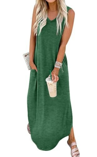 Women's Sleeveless Split Maxi Sundress with Pockets: $14.24 Women's Sleeveless Split Maxi Sundress with Pockets: $14.24