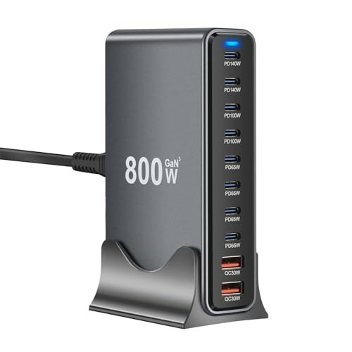 800W 10-Port GaN3 USB-C Charging Station: $39.09