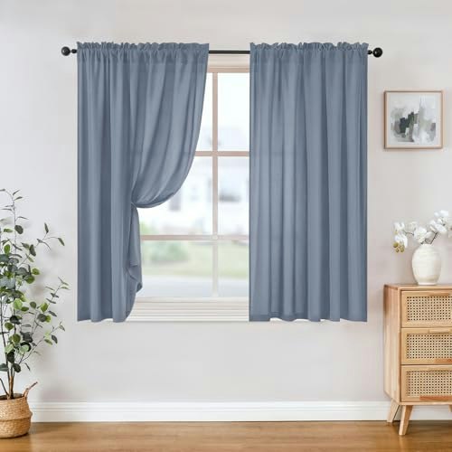 Homeideas 52x54-Inch Privacy Sheer Curtains: $20.36
