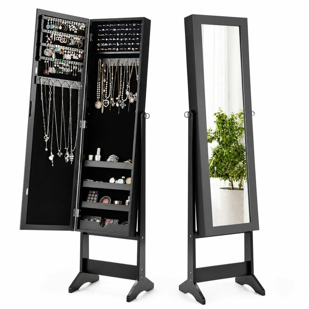 Costway Mirrored Jewelry Armoire with Stand: $71.99 Costway Mirrored Jewelry Armoire with Stand: $71.99