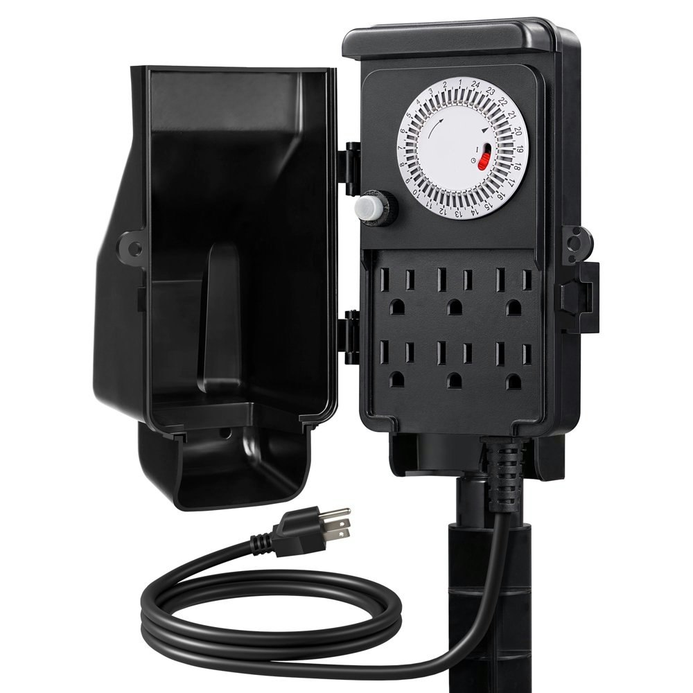 Dewenwils 6-Outlet Mechanical Outdoor Power Stake Timer: $19.99
