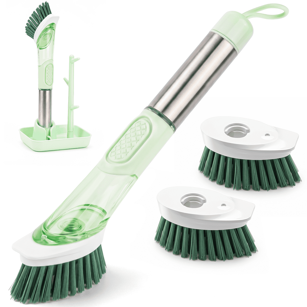 Dsoolo Soap Dispensing Dish Brush Set with 3 Replacement Heads: $9.93 Dsoolo Soap Dispensing Dish Brush Set with 3 Replacement Heads: $9.93