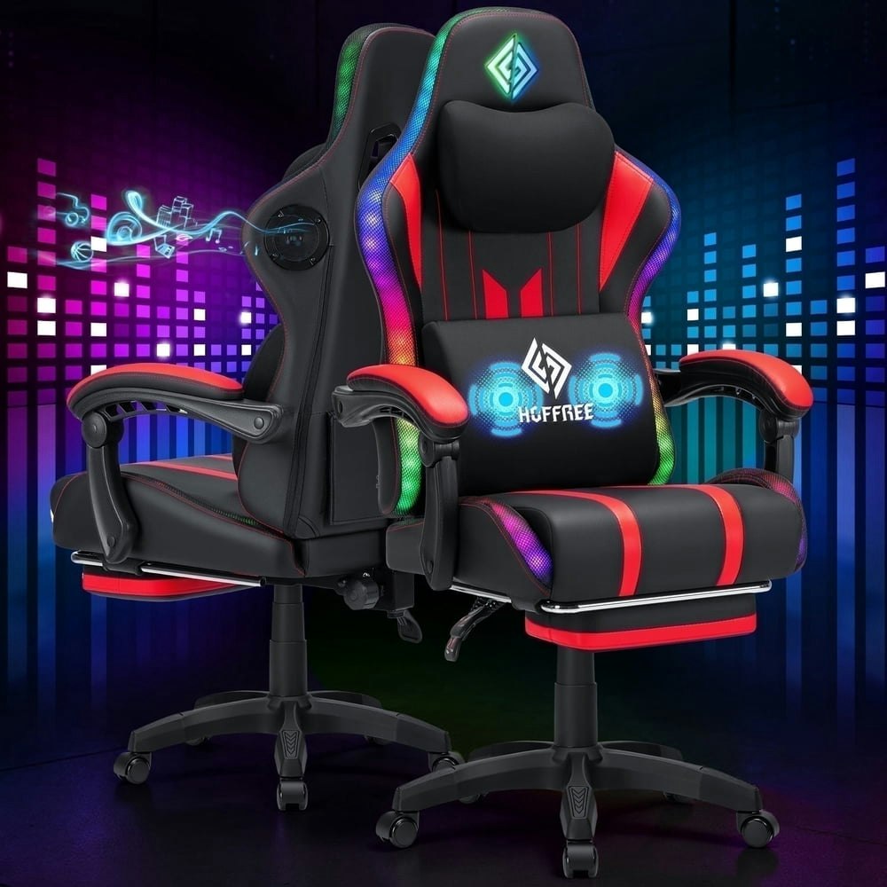 Hoffree Massage Gaming Chair with Speakers and Footrest: $149.99 Hoffree Massage Gaming Chair with Speakers and Footrest: $149.99