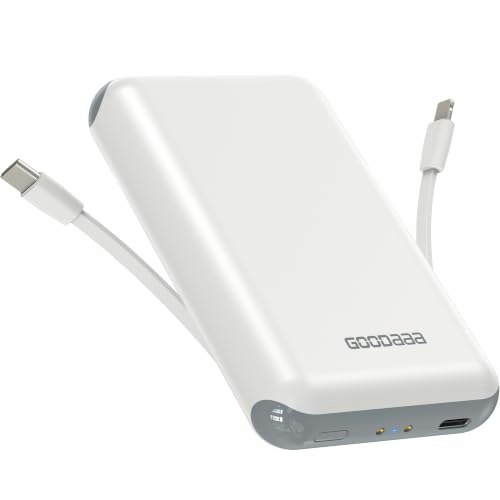Goodaaa 10,000mAh Portable Charger with Built-in Cables: $18.98