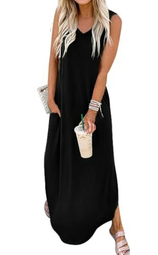 Women's Sleeveless Split Maxi Sundress with Pockets: $14.24 Women's Sleeveless Split Maxi Sundress with Pockets: $14.24