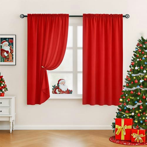 Homeideas 52" x 63" Red Sheer Privacy Curtains: $21.21 Homeideas 52" x 63" Red Sheer Privacy Curtains: $21.21