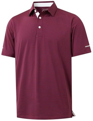 Yamxdm Men's Striped Performance Polo Shirt: $16.99