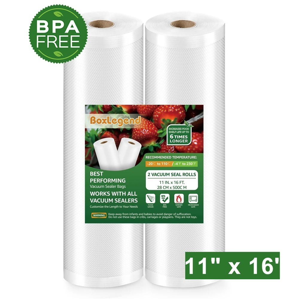BoxLegend 11-Inch x 16-Foot Vacuum Sealer Roll 2-Pack: $12.89 BoxLegend 11-Inch x 16-Foot Vacuum Sealer Roll 2-Pack: $12.89