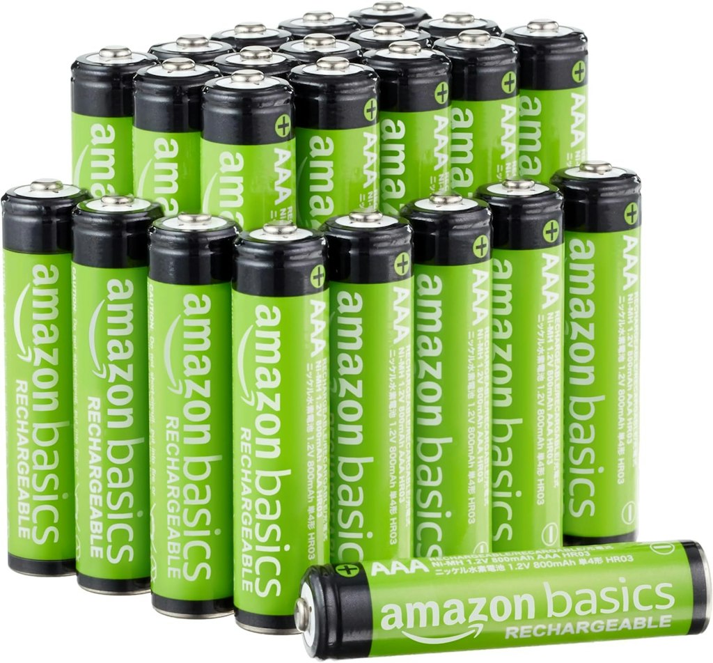 Amazon Basics AAA Rechargeable Batteries 24-Pack: $13