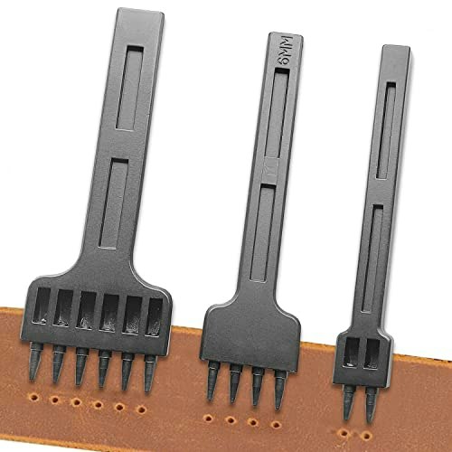 Leather Row Round Hole Prong Punch Tool Set 3-Pack: $16.99