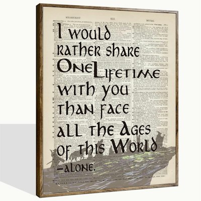 Lord of the Rings 12" x 15" Arwen Quote Framed Poster for $16 + free shipping w/ Prime