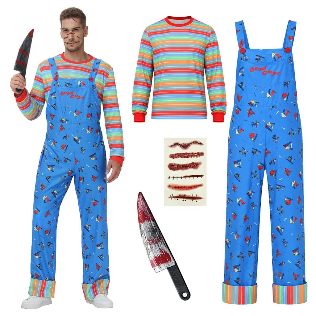Men's 4-Piece Killer Doll Costume: $20