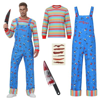 Men's 4-Piece Killer Doll Costume for $20 + free shipping w/ Prime