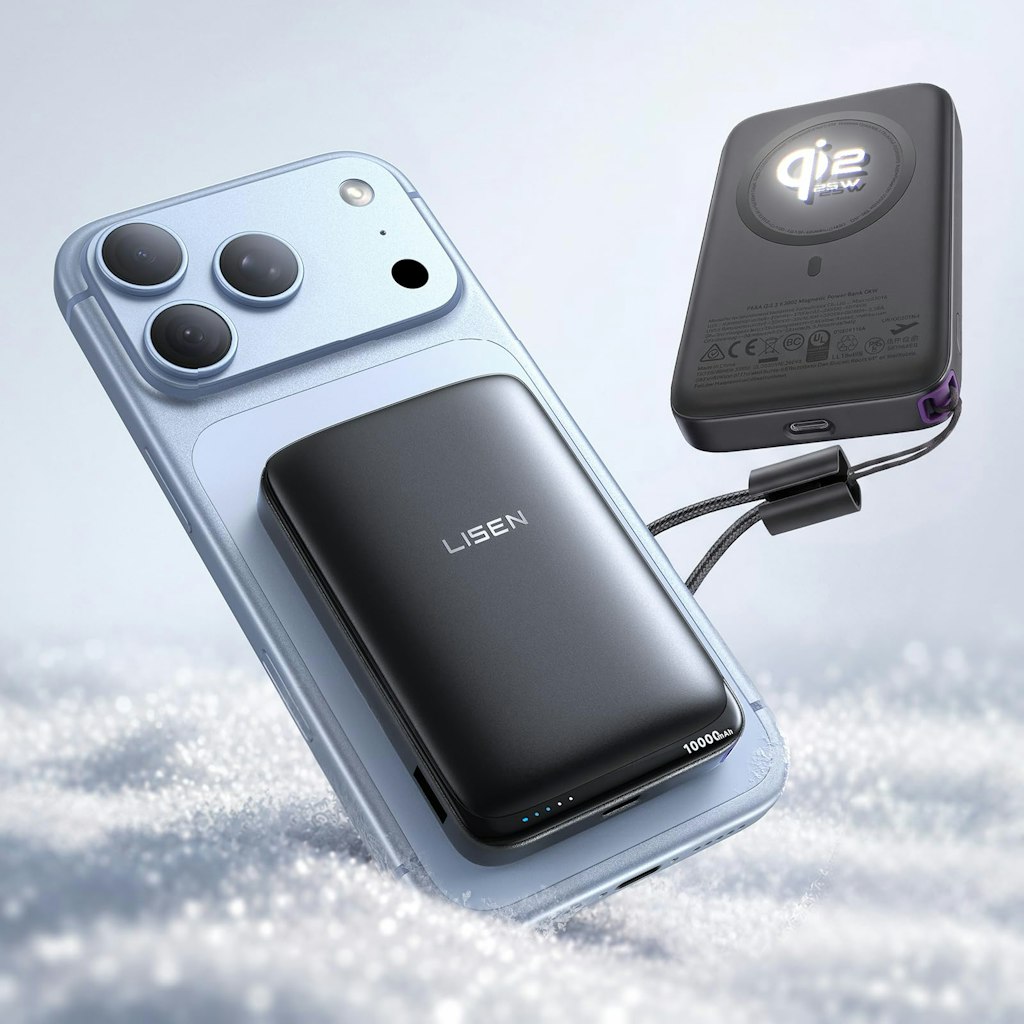 Lisen QI2.2 25W 10000mAh Magnetic Portable Charger: $54