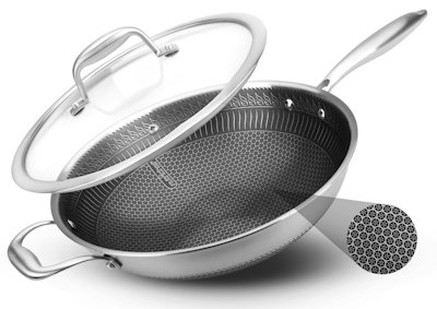 NutriChef Stainless Steel Tri-Ply 12" Wok for $39 + free shipping