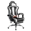 Yaheetech Gaming Chair with Footrest and Massage Lumbar Pillow for $76 + free shipping