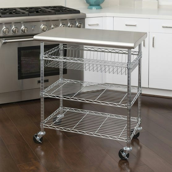 Seville Classics Stainless Steel Kitchen Cart: $100