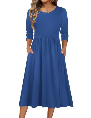 Zeagoo Women's Plus Size 3/4 Sleeve A-Line Midi Dress: $29.05 Zeagoo Women's Plus Size 3/4 Sleeve A-Line Midi Dress: $29.05