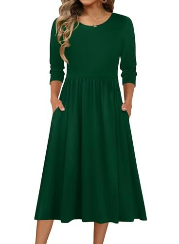 Zeagoo Women's 3/4 Sleeve A-Line Casual Dress: $30.58