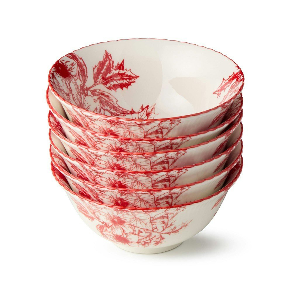 Certified International 18-oz. Crimson Noel All Purpose Bowl 6-Pack: $57.99