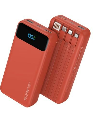 Nusyddy 20,000mAh Portable Charger with Built-in Cables: $29.98 Nusyddy 20,000mAh Portable Charger with Built-in Cables: $29.98