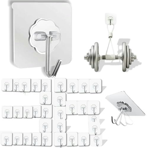 DDMY Heavy Duty Clear Adhesive Hooks 36-Pack: $13.57