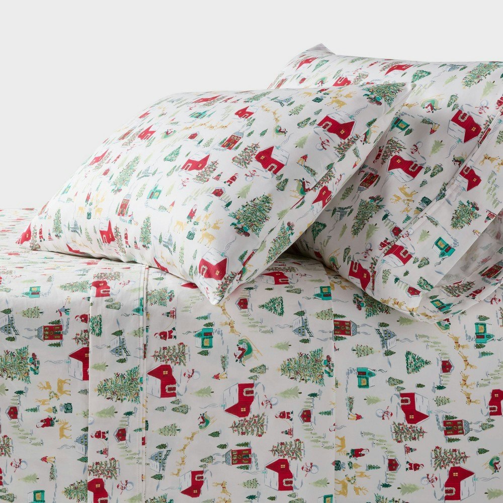 Threshold Holiday Twin/Twin XL Cotton Performance Sheet Set: $30