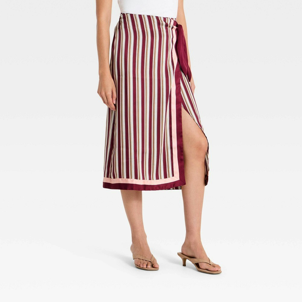 Women's Satin Wrap Midi Skirt: $35 Women's Satin Wrap Midi Skirt: $35
