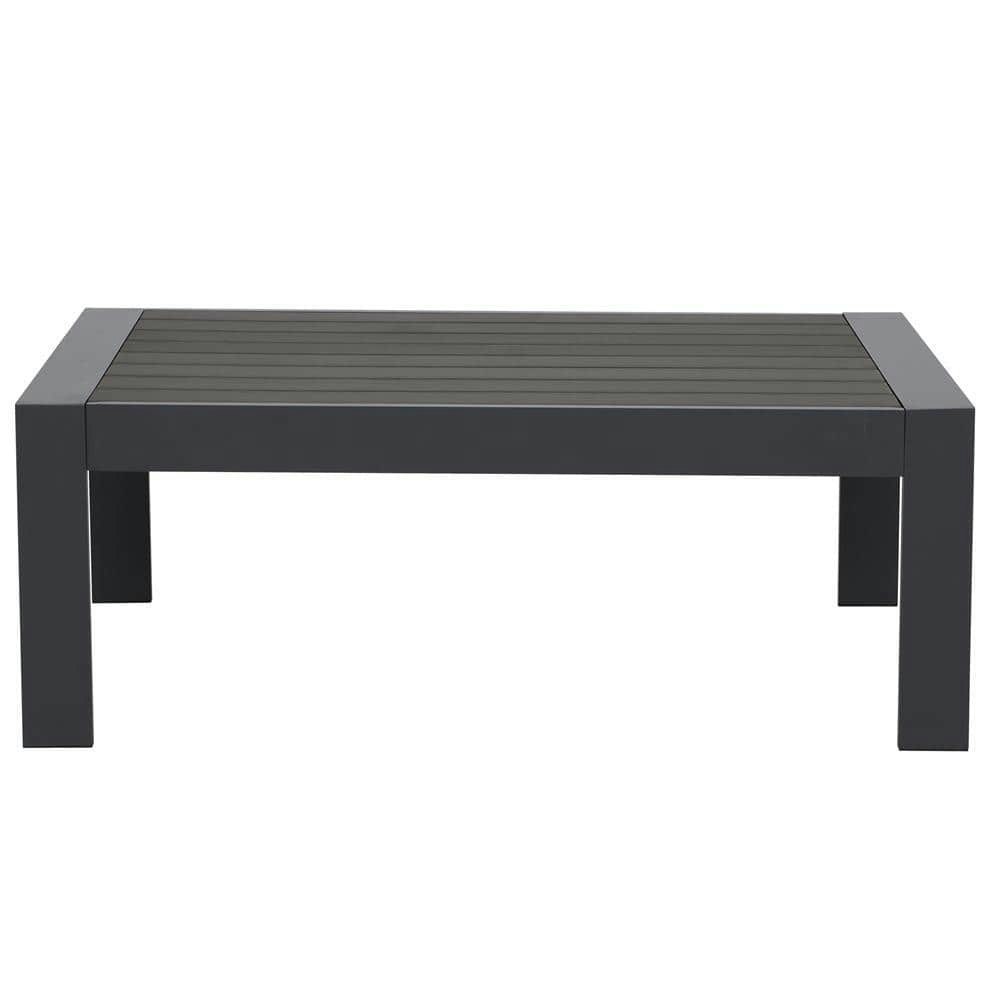 Dark Gray Aluminum Outdoor Coffee Table: $166 Dark Gray Aluminum Outdoor Coffee Table: $166