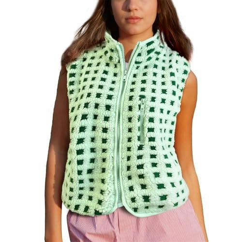 Songling Women's Checkered Sherpa Fleece Vest: $29.97 Songling Women's Checkered Sherpa Fleece Vest: $29.97
