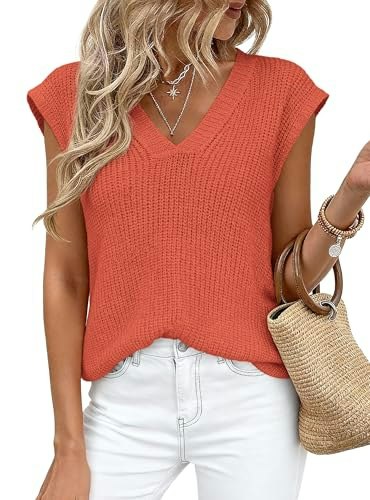 Prettygarden Women's Cap Sleeve Sweater Vest: $23.74 Prettygarden Women's Cap Sleeve Sweater Vest: $23.74