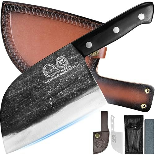 XYJ 6.7-Inch Serbian Chef Knife with Leather Sheath: $29.05 XYJ 6.7-Inch Serbian Chef Knife with Leather Sheath: $29.05