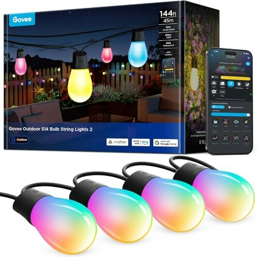 Govee S14 144ft 45-Bulb RGBICWW Outdoor String Lights: $109.98 Govee S14 144ft 45-Bulb RGBICWW Outdoor String Lights: $109.98