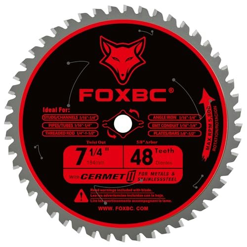 Foxbc 7-1/4-inch 48-Tooth Metal and Stainless Steel Circular Saw Blade: $22.09