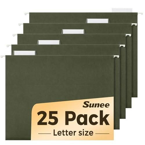 Sunee Letter Size Reinforced Hanging File Folders 25-Pack: $14.44
