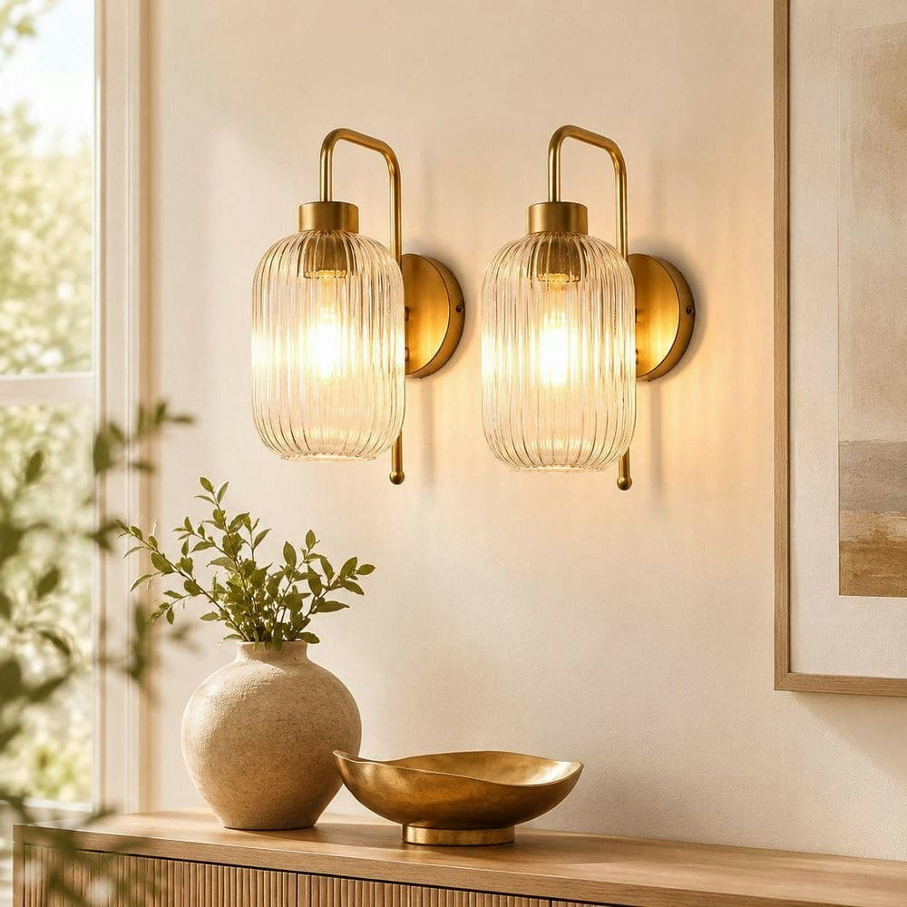 5.5-Inch 1-Light Deep Gold Wall Sconce: $100.79