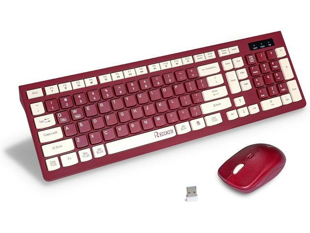 Reccazr 2.4G Wireless Full-Sized Keyboard and Mouse Combo: $47.82