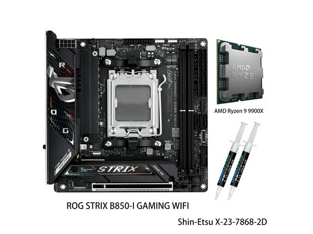 Asus ROG Strix B850-I Gaming Motherboard and AMD Ryzen 9 9900X CPU Combo: $1,159.99