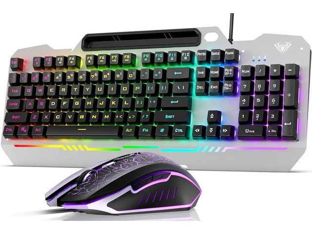 Aula T102 RGB Backlit Gaming Keyboard and Mouse Combo: $49.29