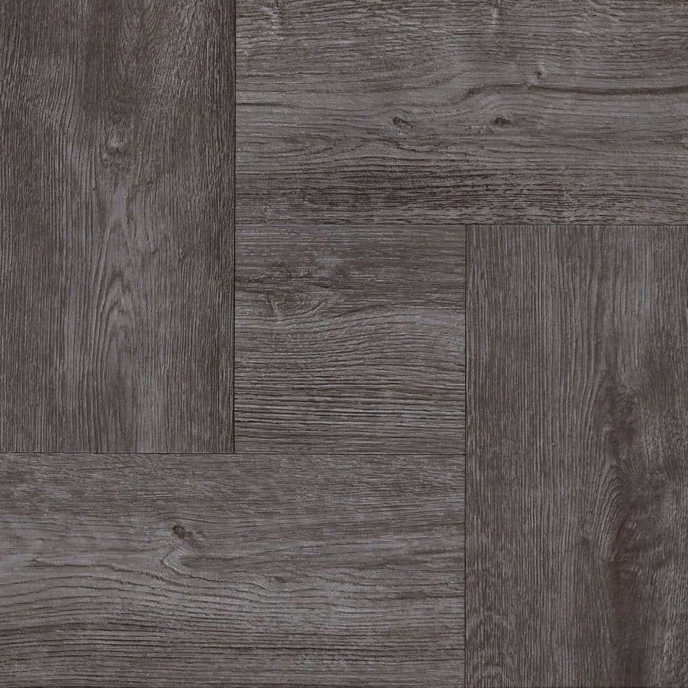 Grey Wood Parquet Peel and Stick Vinyl Tile Flooring 30-Square Foot Pack: $44.70