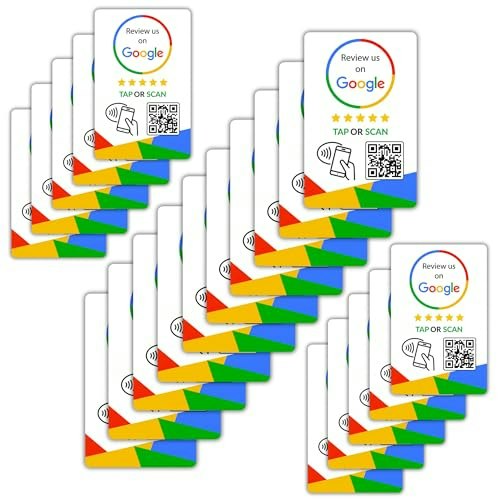 TapFive Google Review NFC & QR Cards 20-Pack: $84.96