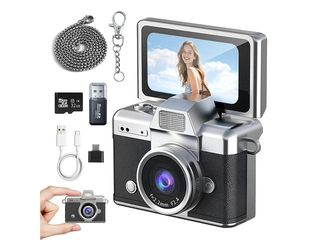Mini Keychain Digital Camera 32GB SD Card Bundle: $38.99