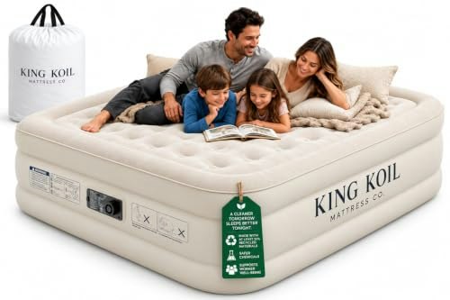 King Koil 20-inch Raised Queen Air Mattress with Built-in Pump: $114.95 King Koil 20-inch Raised Queen Air Mattress with Built-in Pump: $114.95