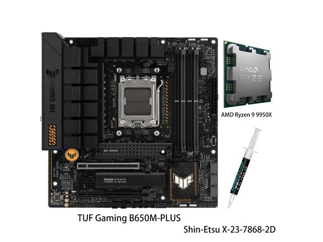 ASUS TUF Gaming B650M-PLUS Motherboard and AMD Ryzen 9 9950X CPU Combo: $999.99