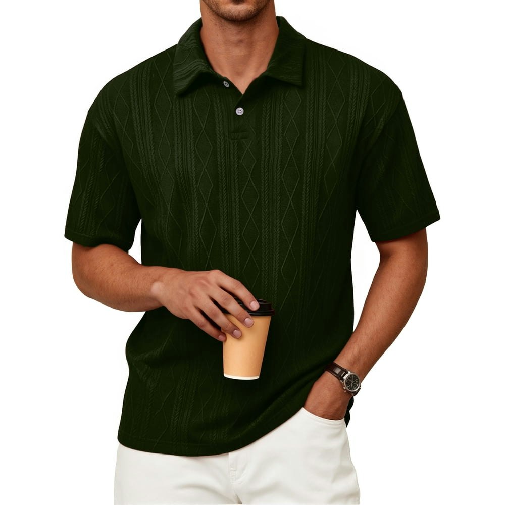 Richcoin Men's Textured Knit Polo Shirt: $13.95 Richcoin Men's Textured Knit Polo Shirt: $13.95