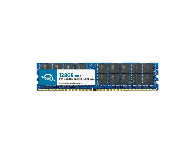 OWC 128GB DDR4 3200MHz ECC Load Reduced DIMM Memory Module: $949.99 OWC 128GB DDR4 3200MHz ECC Load Reduced DIMM Memory Module: $949.99