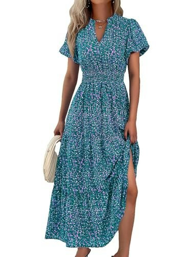 Mascomoda Women's Short Sleeve Floral Maxi Dress: $32.99